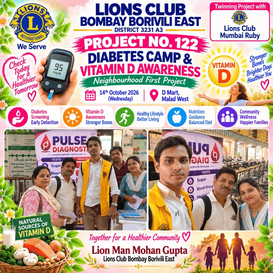 🌞 *PROJECT NO. 122 | DIABETES CAMP & VITAMIN D AWARENESS* 🌞